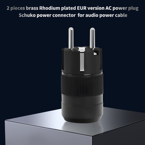 Preffair 24K Gold plated Rhodium silver Plated EU Plug Male Female Power Plug - Picture 5 of 17
