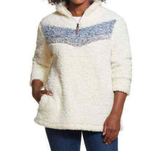 Suéter acogedor resistente a la intemperie para mujer, grande, Chevron/crema - Imagen 1 de 6