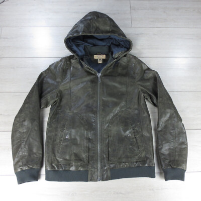 Converse x John Varvatos Blouson Cuir Capuche XS Marron