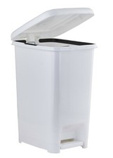Cubo de basura Step-On diseño delgado 6,5 galones, cubo de basura de plástico con tapa de pedal 26 cuartos