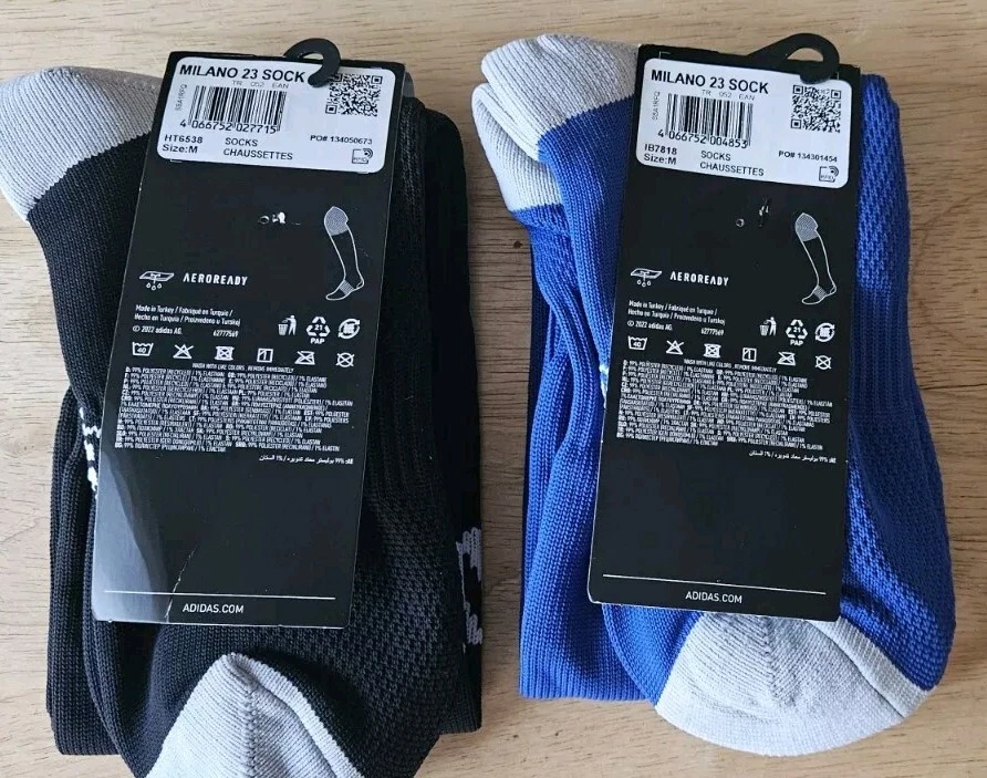 Lote de 2 x Calcetines Adidas Milano 23 Para Hombre Medianos Deportes Entrenamiento Calcetines Azul y Negro IB7813 Foto 2 de 4