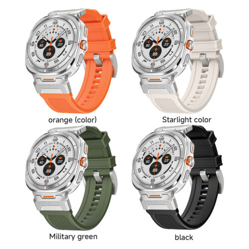 Silicone Sports Band Metal Connector for Galaxy Watch Ultra Replacement Strap - Picture 12 of 28