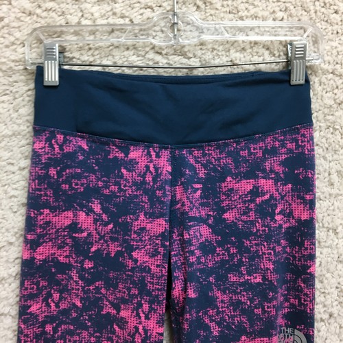 The North Face Leggings Large Youth Pink Blue Pull On Stretch Athletic Girls L - Picture 2 of 9