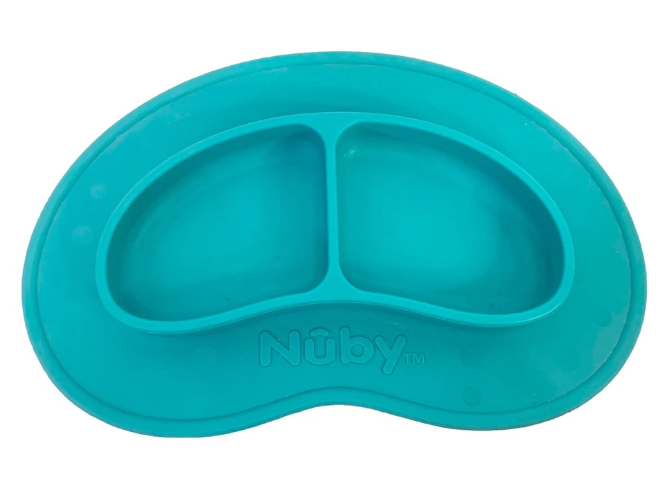 Nuby Silicone Suction Sectioned Plate for Kid Toddler Baby Teal Green Unisex