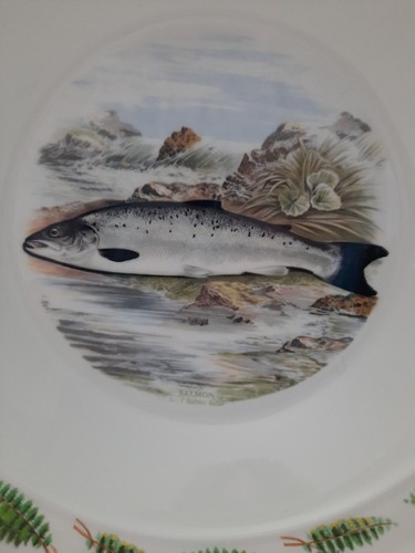 Portmeirion Compleat Angler Fern Bowl Soup Rimmed 8.5" ~ Salmon Pattern - Picture 2 of 12
