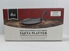 NEW Eco Chef Pre Seasoned Cast Iron Fajita Platter with Wooden Trivet  821
