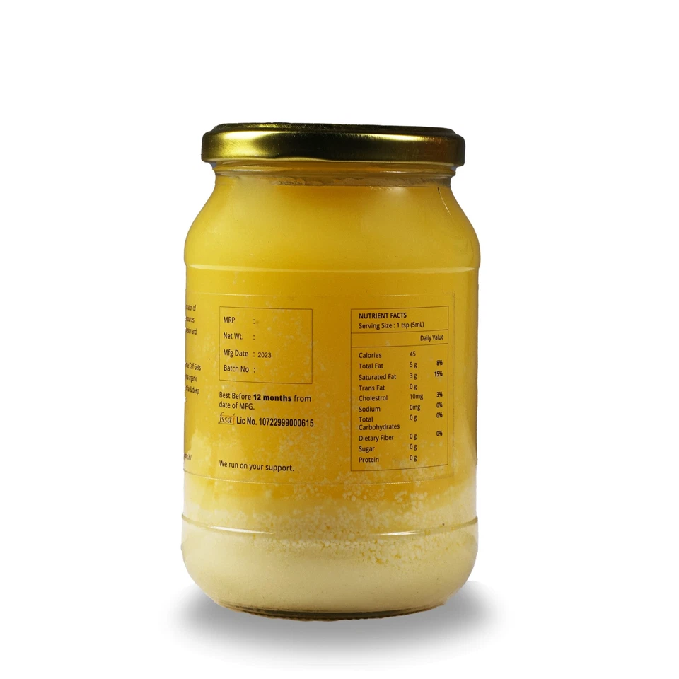 Anahata Farm A2 Desi Gir Cow Pure Milk Ghee 1000 ml Glass Vedic Bilona Method - Image 2 of 4