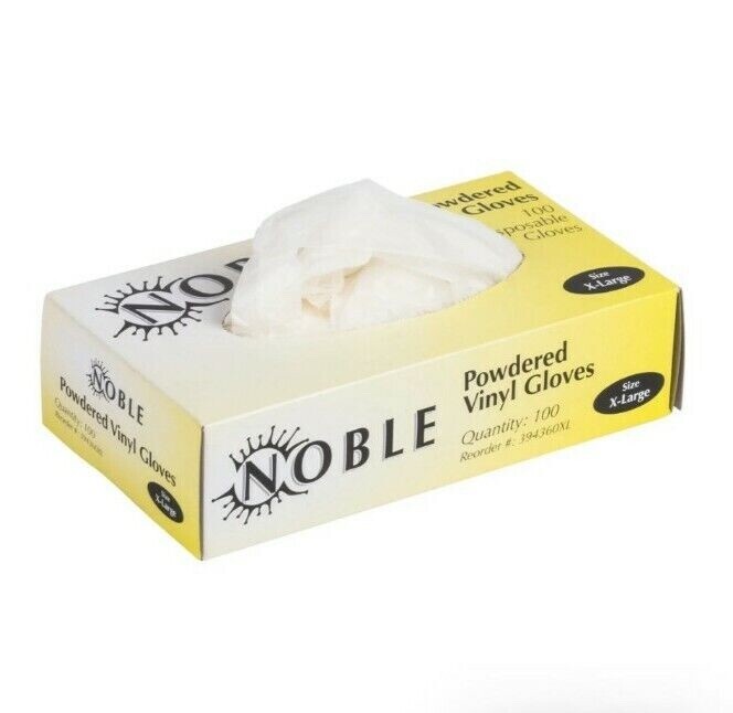 100 NOBLE POWDER VINYL GLOVES SIZE X-LARGE