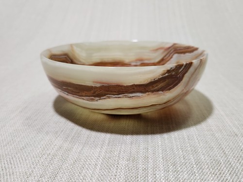 GREEN ONYX NATURAL CARVED STONE BOWL - Picture 4 of 8