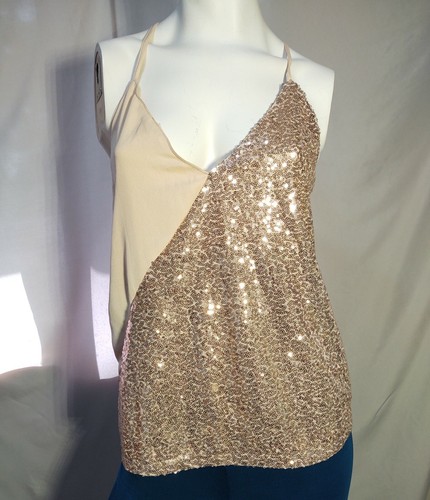 B-Sharp Sequin Contrast Tank Top with Lining adjustable straps - Picture 2 of 11