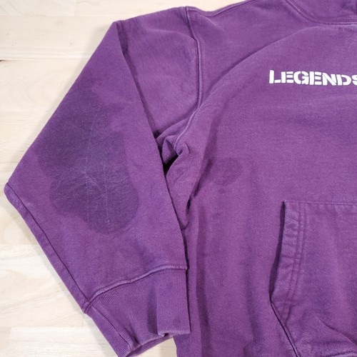 Felpa con cappuccio VLONE Juice Wrld taglia L Large Legends Never Die DIFETTOSA viola prugna - Foto 5 di 13