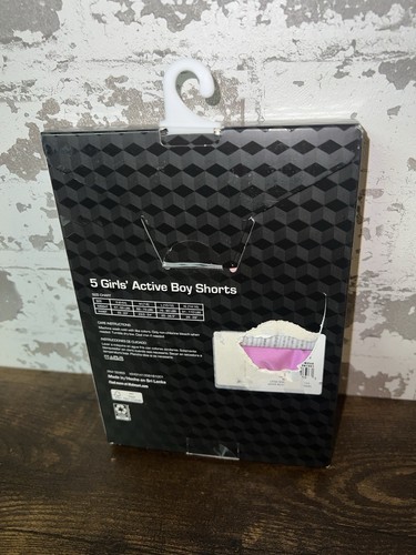 Box of 5 pair of Athletic Works Girls Active Boy Shorts Underwear Size L - Picture 2 of 3