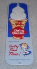 VINTAGE RARE DAIRY QUEEN SAFE-T CUP ICE CREAM 12" X 4" PORCELAIN DOOR PUSH SIGN!
