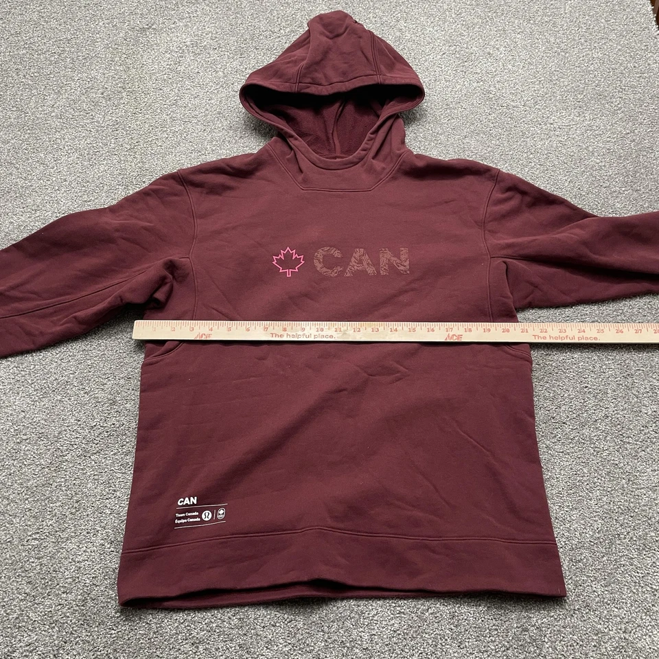 Sudadera con Capucha Lululemon Team Canada Para Hombre Mediana Borgoña CAN Patrocinador Olímpico Polar Foto 4 de 4