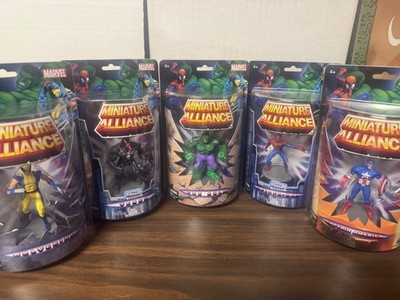 Marvel Miniature Alliance keyring Set Venom, Cap, Hulk, Wolverine, Spidey NEW 
