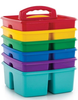 Storex Classroom Caddy 9.25 x 9.25 x 5.25 Inches Assorted Colors Case of 6