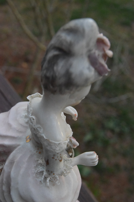 Vintage Victorian PORCELAIN Style LADY FIGURINE Hand Painted Made