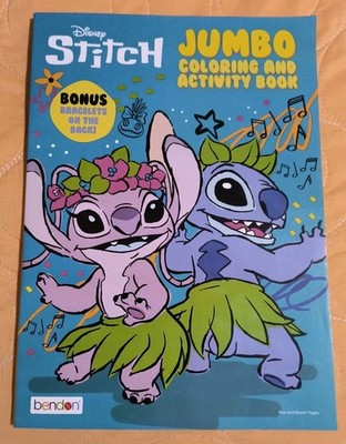 Disney STITCH & ANGEL Jumbo Coloring & Activity Book Tear/Share Pages    ship!