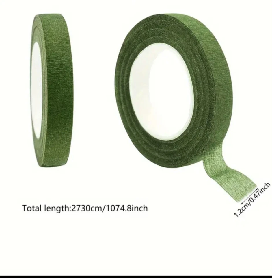 Olive Green Self ahesive Floral Stem Tape Flower Wrapping - Image 2 of 4