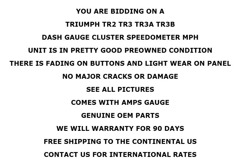 Panel de instrumentos medidor tablero de instrumentos Triumph TR2 TR3 TR3A TR3B fabricante de equipos originales Foto 2 de 4