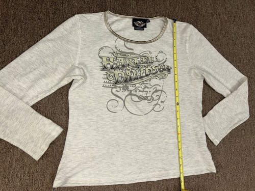 517 Harley-Davidson Girls Beige XL " Biker for Life" Logo Pullover Sweater - Picture 3 of 10