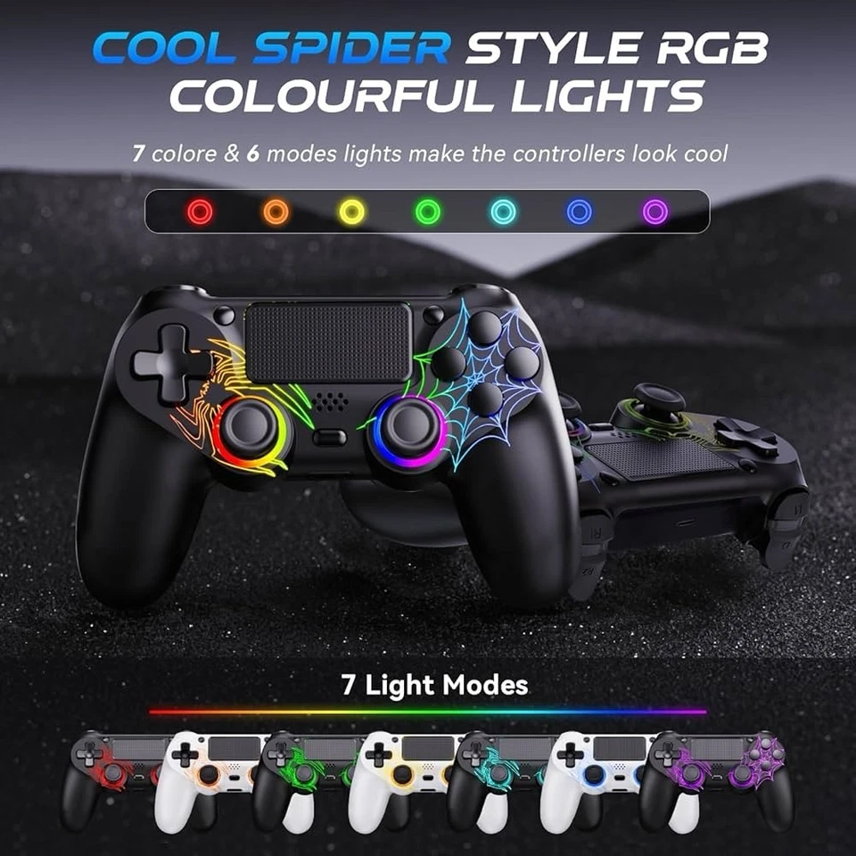 Wireless Controller für PS4/Pro/Slim/PC | RGB Beleuchtung | Dual Vibration| - Bild 4 von 4