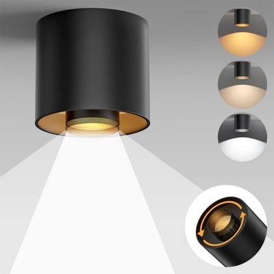 3-Color&Watt Zoomable Ceiling Spotlight Fixtures, Flush Mount Ceiling Light F...
