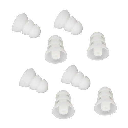 .›(White)8 Piece Hearing Aid Earplug 3 Layer Soft Silicone Replacement Earplug F - Picture 6 of 24