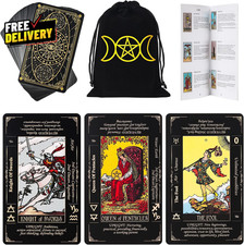 Tarot Cards with Guide Book  Linen Carry Bag 78 Classic Original Tarot Cards...