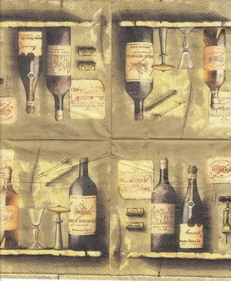 4 Cocktail Papier Servietten Napkins (N4-15) Cypress - WEIN