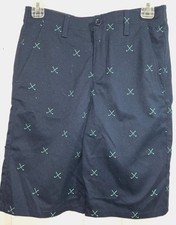 Under Armour UA Golf Shorts Boys Youth Golf Clubs Print Navy Blue Size 16 Chinos