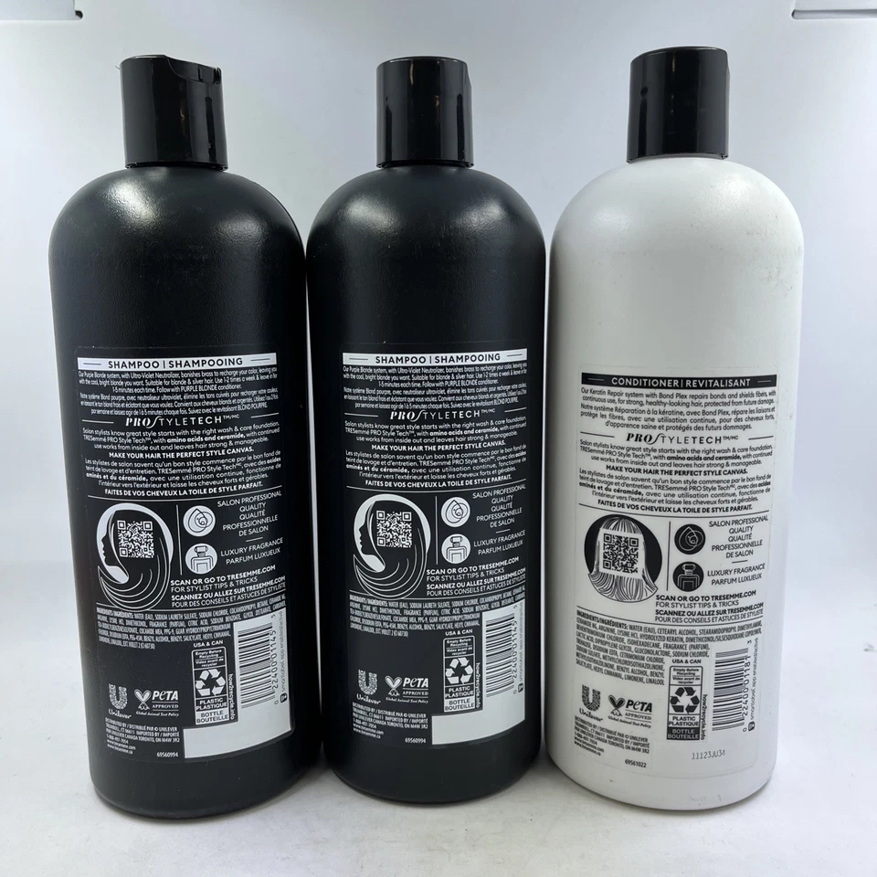 TRESemme Purple Blonde Ultra Violet Neutrlzier Shampoo 28 oz (2) Conditoner (1) - Image 3 of 4