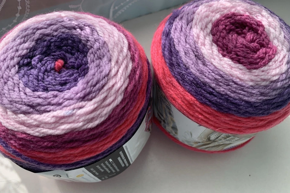 2 - Bernat - POP! - Violet Vision cakes - Self Striping - Acrylic 5 oz/280 yds - Image 2 of 4