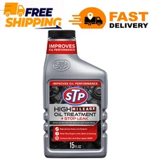 STP High Mileage Oil Treatment Stop Leak 15 FL OZ Engine Oil Additive