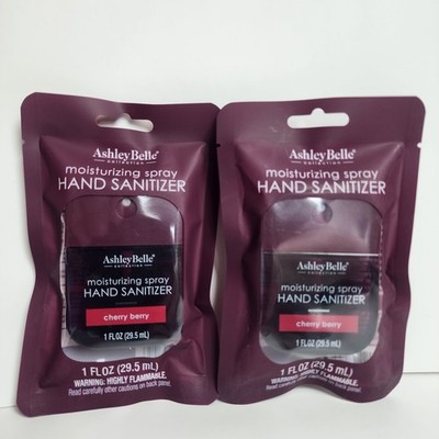 Lot of 2 Ashley Belle Moisturizing Spray Hand Sanitizer 1 fl oz X2 Cherry Berry