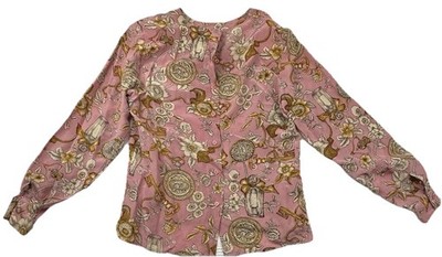 VTG  Baroque Italian Chain Pink Silk Button Up Blouse Perfume Forest Fairy 8