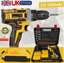🔥Cordless Drill 21V 2 Battery Combi Driver High Power Electric Screwdriver Set