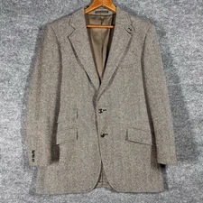 VINTAGE Richman Brothers Wool Tweed Hacking Jacket Sz 38L Herringbone Sport Coat