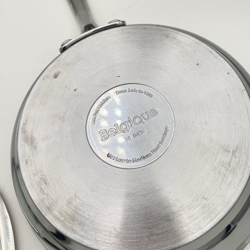 "Sartén BELGIQUE de acero inoxidable de 3 cuartos de 10"" sartén segura para horno con tapa" - Imagen 9 de 11