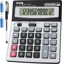 Desk Calculator 12 Digit Extra Large LCD Display, Touch Comfortable with Big But