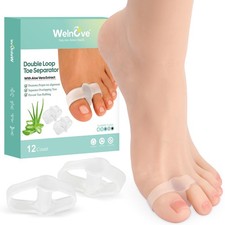 Pack of 12 Bunion Corrector, Toe Separators with 2 Loops, Big Toe Spa...
