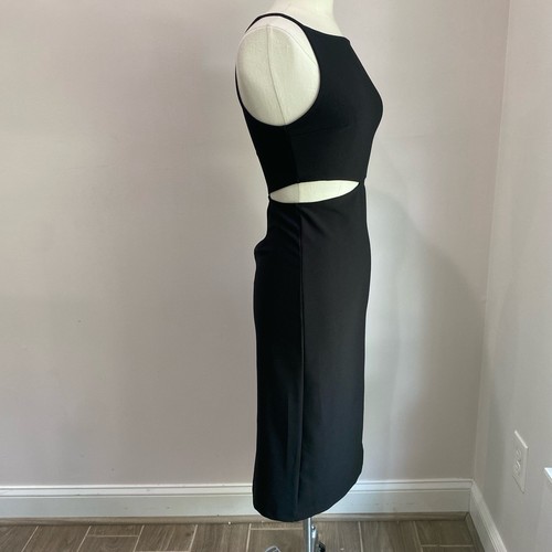 A&F Boatneck Side Cutout Midi Dress in Black Size Small - Picture 3 of 8