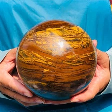 6.53LB Natural Tiger Eye Stone Crystal Ball Quartz Crystal Reiki Healing 1279