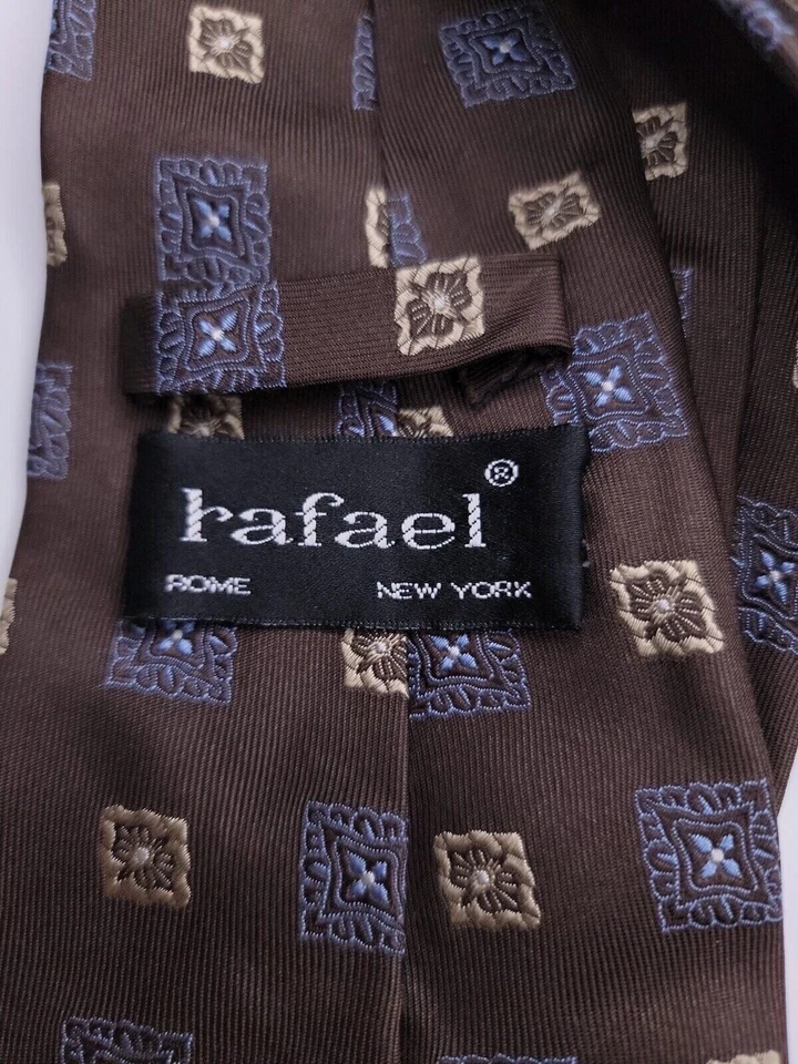 Rafael Mens Formal Necktie 58"Lx4"W Brown Neck Tie - Image 3 of 4