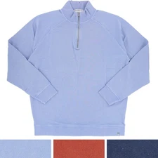 Peter Millar Men's Quarter Zip Pullover Soft Ribbed Collar Lava Wash MF24K19