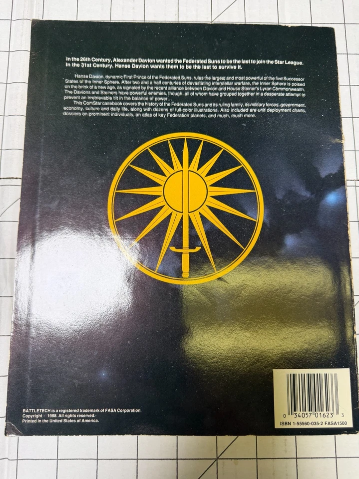 House Davion: The Federated Suns Battletech, FASA 1623, 1988, PB Ships Fast - Image 3 of 4