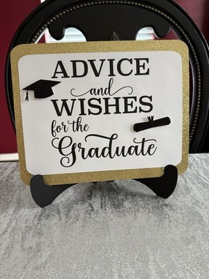 Graduation Party Wishes & Advice Cards and Sign - With Stand