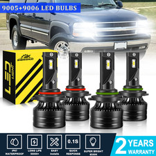 For Suburban 2000-2006 Tahoe 2001-2006 4x 6500K LED Headlight 9005 9006 White