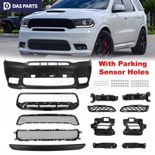 For Dodge Durango 2014-2020 Srt Style Front Bumper Cover Grill Led Fog Light Kit