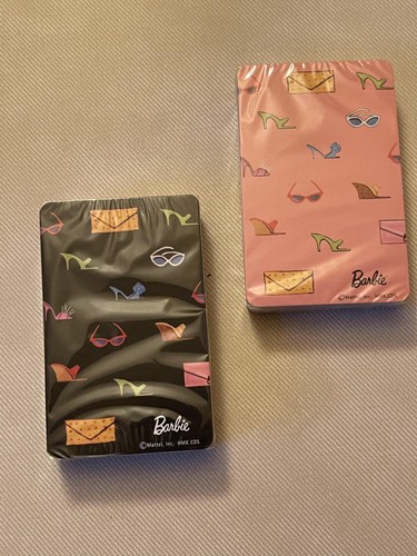 Barbie Bunko Game Set 2 Decks Cards Dice Score Sheets Case Complete Pink Black - Picture 3 of 9